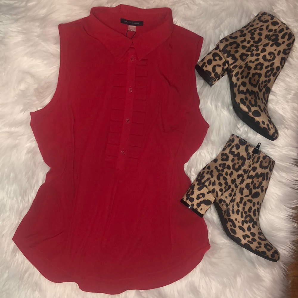 Tommy Hilfiger Red Dressy Top
